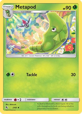 Metapod 002/68 - Hidden Fates Reverse Holofoil
