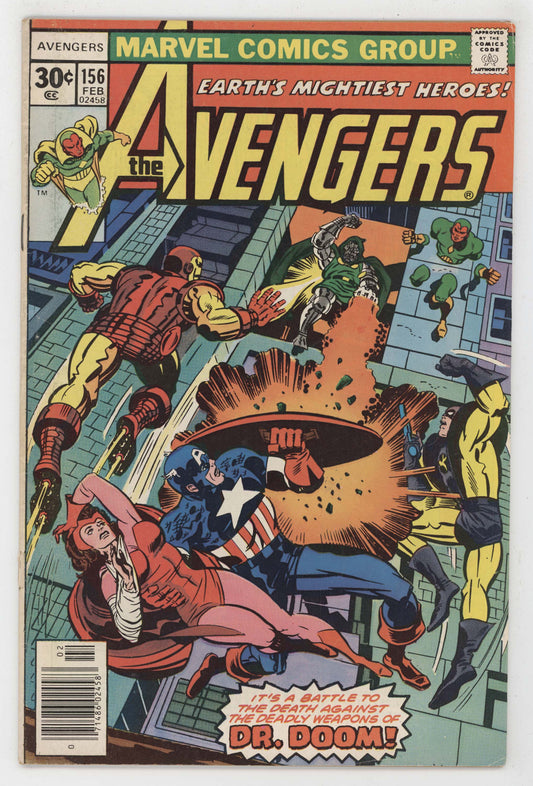 Avengers 156 Marvel 1977 GD VG Captain America Iron Man Scarlet Witch Jack Kirby - Golden Apple Comics