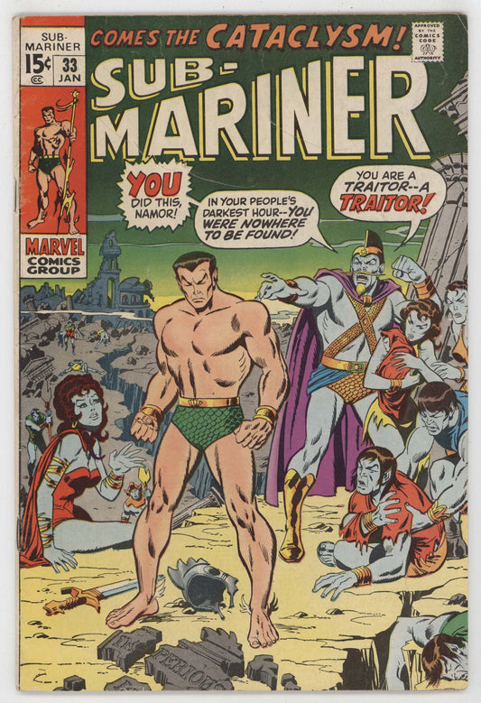 Sub-Mariner 33 Marvel 1971 FN Sal Buscema Roy Thomas Llyra 1st Namora