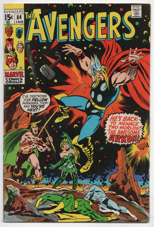 Avengers 84 Marvel 1971 VG Thor Vision Enchantress Black Knight John Buscema