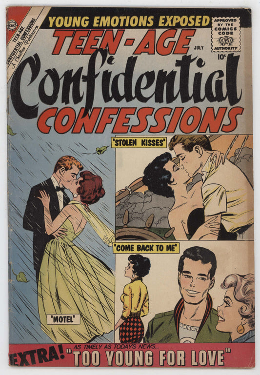 Teen-Age Confidential Confessions 10 Charlton 1962 VG FN Vince Colletta GGA Kiss