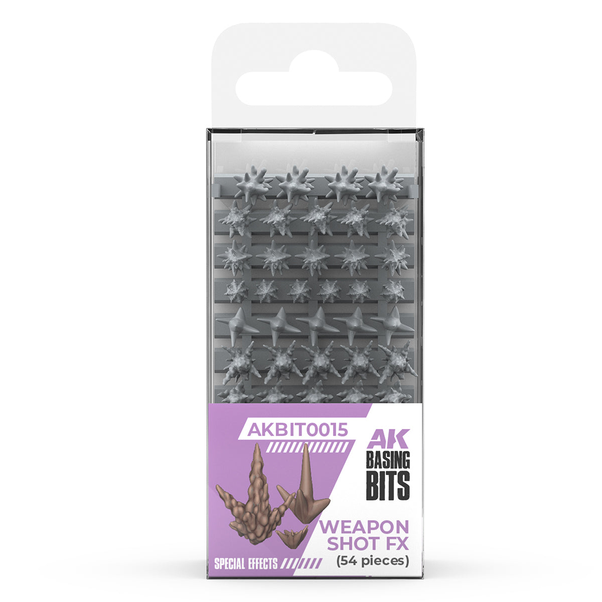 AK Interactive Basing Bits: Weapons Shot FX (54 Pieces)