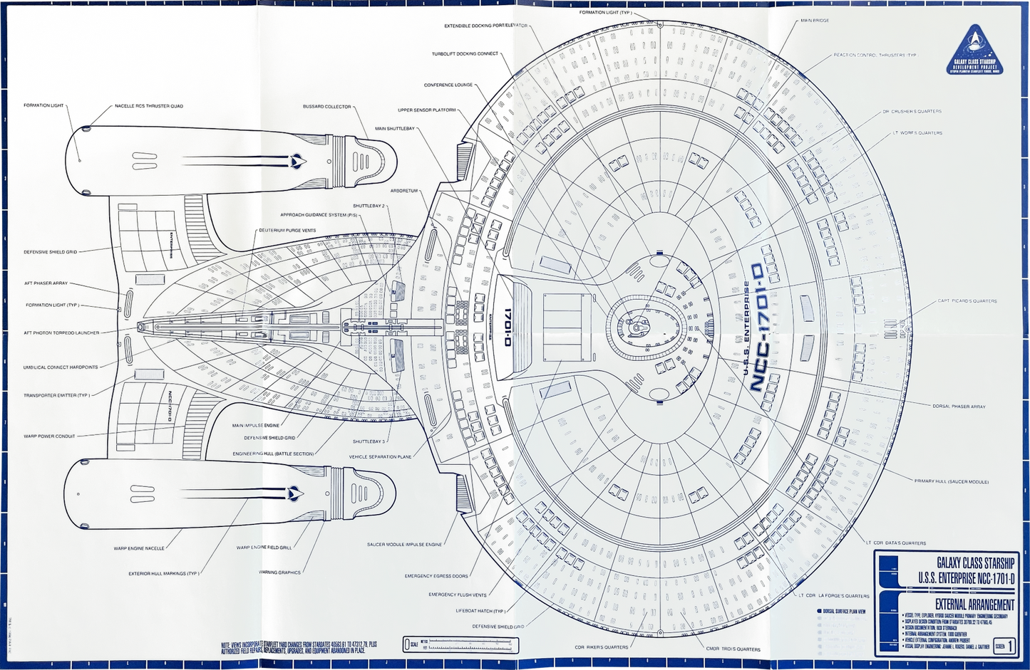 GCS: Posters (USS Enterprise NCC-1701-D), Star Trek Blueprints (Vintage)