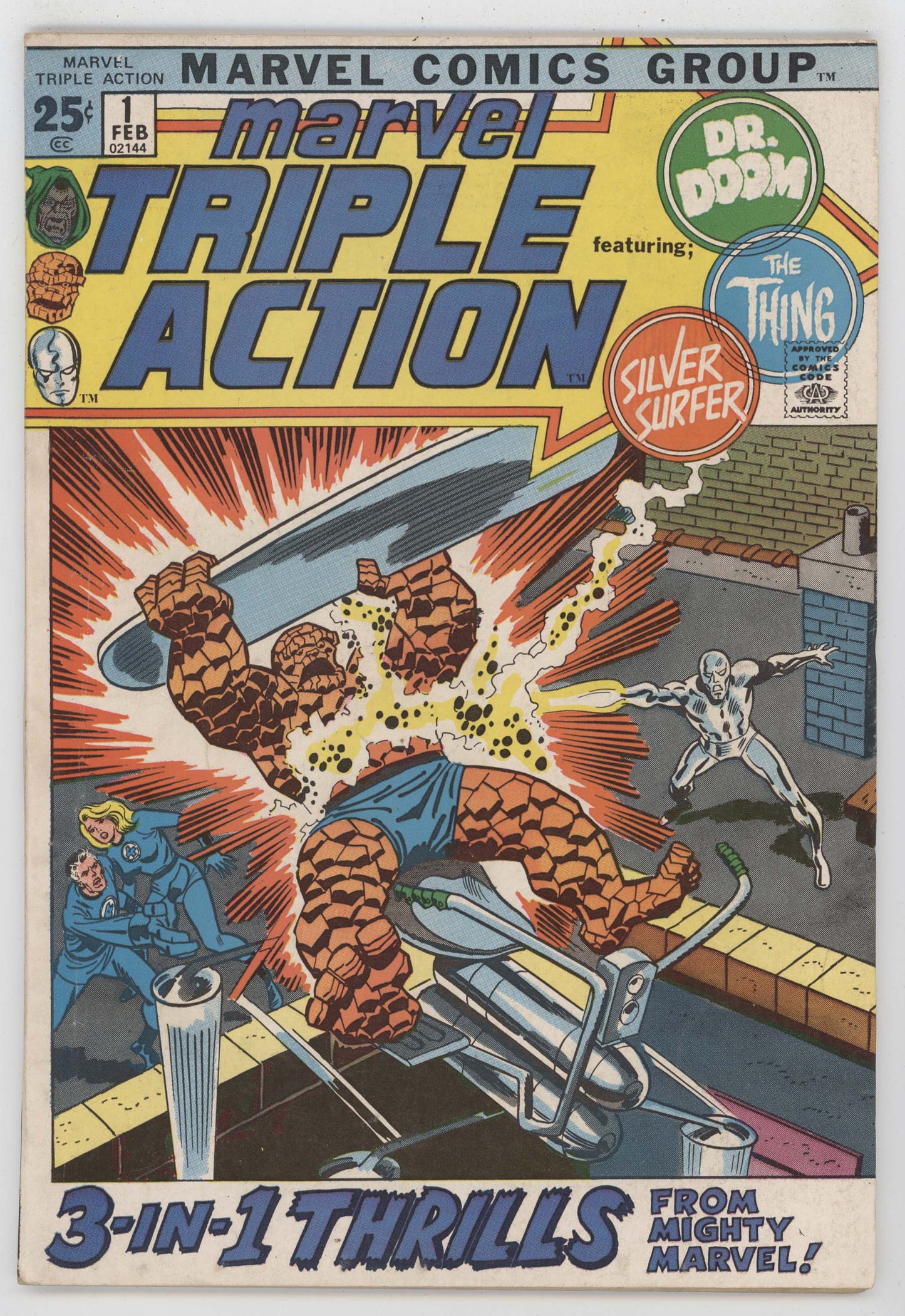 Marvel Triple Action 1 1972 FN Fantastic Four 55 Silver Surfer Dr Doom