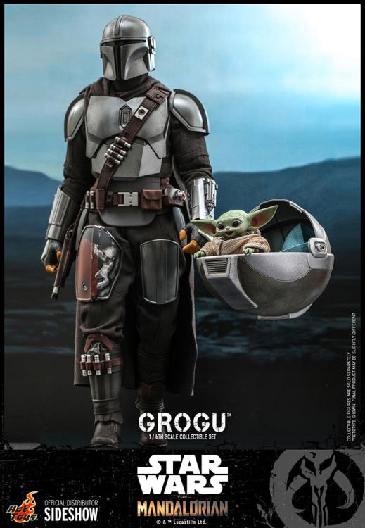 Star Wars Grogu Mandalorian Hot Toys 1:6 Action Figure Disney Sideshow NIB