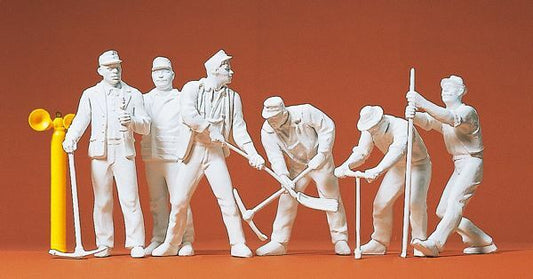 Preiser 45182 G Scale Unpainted Figures -- Railroad Track Crew (Unpainted) (6)