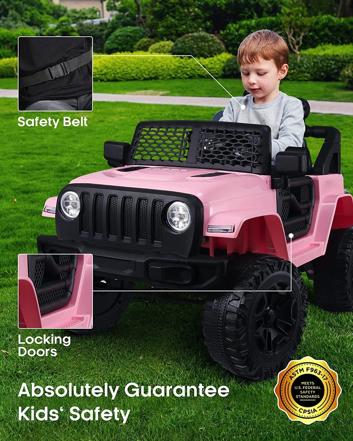 12V Electric Jeep Truck for Kids with Remote Control & MP3 Player