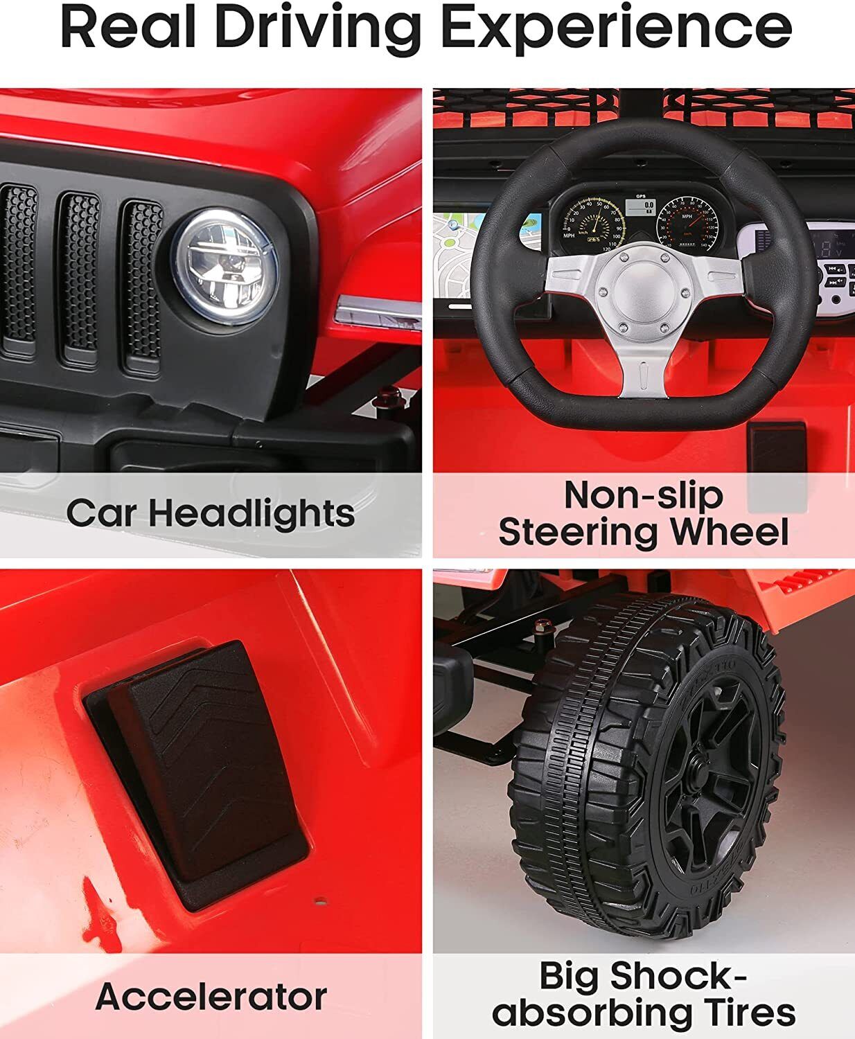 12V Electric Jeep Truck for Kids with Remote Control & MP3 Player