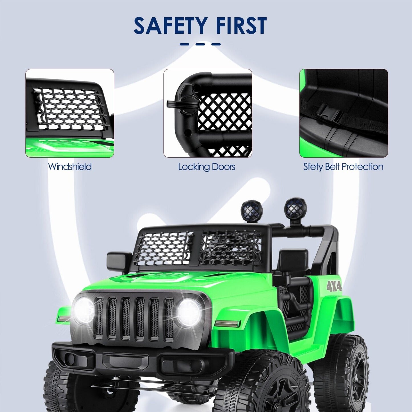 12V Electric Jeep Truck for Kids with Remote Control & MP3 Player