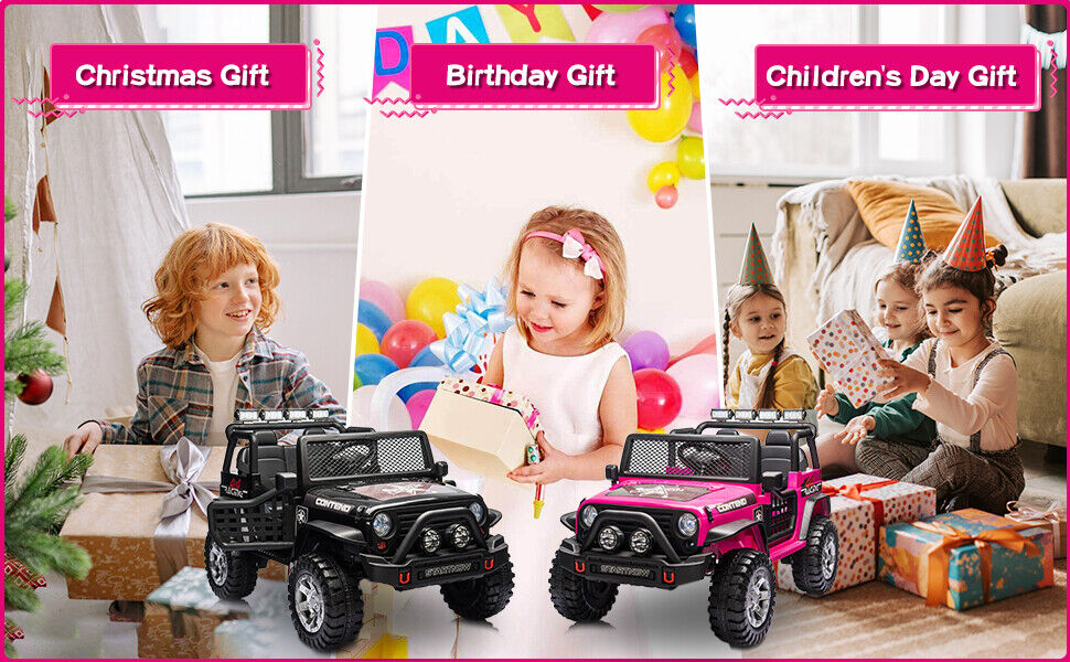 2-Seater Electric Toy Jeep for Kids with Remote Control, USB and Bluetooth Connectivity