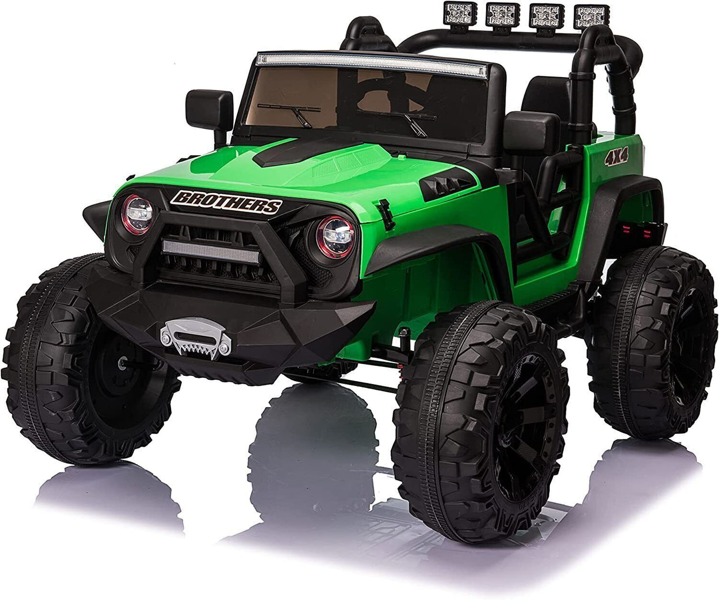 2-Seater 24V Electric Jeep for Kids with Remote Control, 3 Speeds, and LED Lights