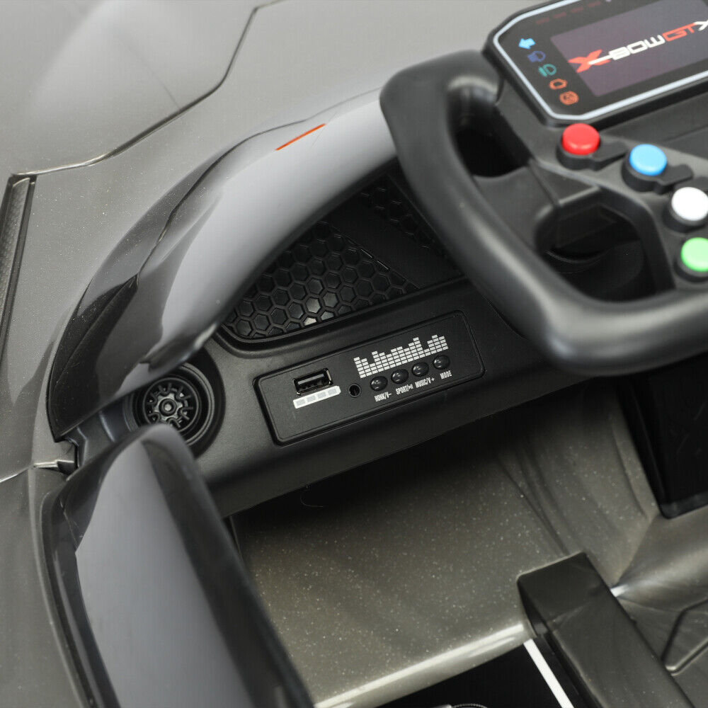 2.4G RC Electric Ride-On Car with MP3 Player and LED Lights - 3 Speeds for Kids