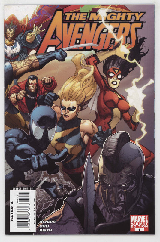 Mighty Avengers 1 B Marvel 2007 NM- 9.2 1:100 Leinil Yu Connecting Variant - Golden Apple Comics