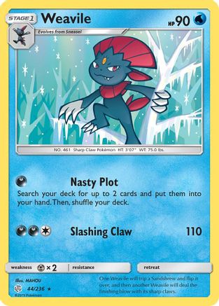 Weavile 044/236 - SM  Cosmic Eclipse Reverse Holofoil
