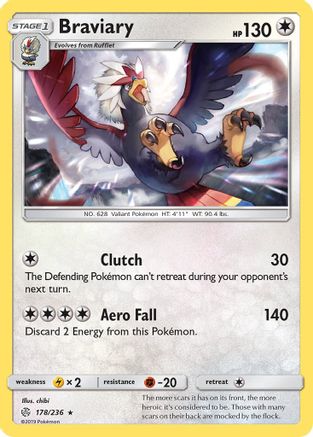 Braviary 178/236 - SM  Cosmic Eclipse Reverse Holofoil