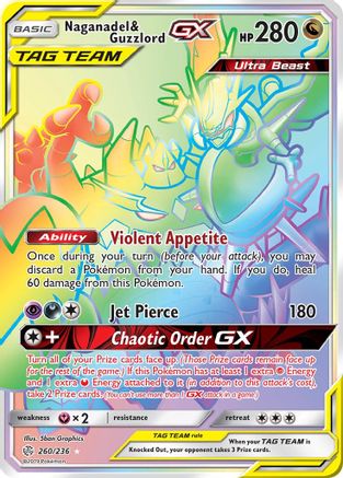 Naganadel & Guzzlord GX (Secret) 260/236 - SM  Cosmic Eclipse Holofoil