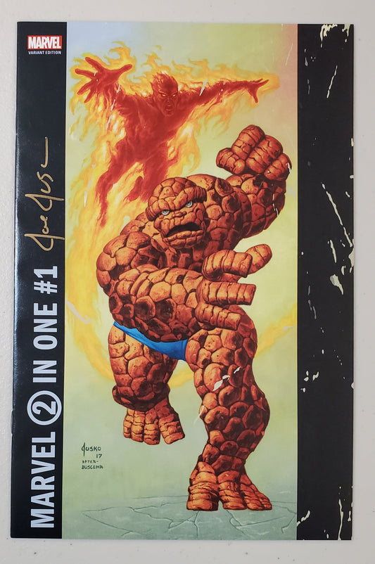 MARVEL 2 IN ONE #1 SSCO CORNER BOX VARIANT SIGNED BY JOE JUSKO