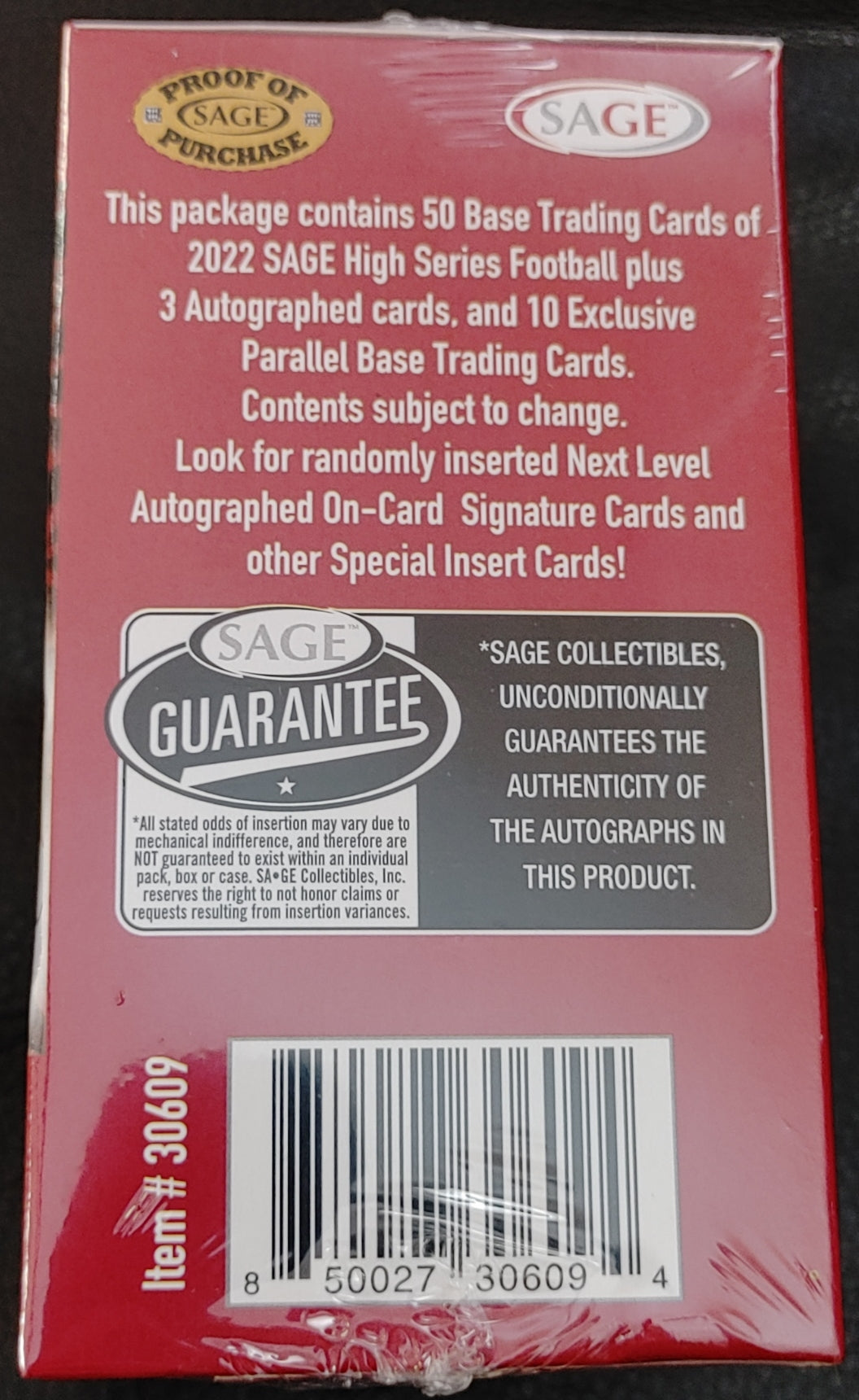 2022 Sage Hit Premier Football Blaster Box (Draft High Series)