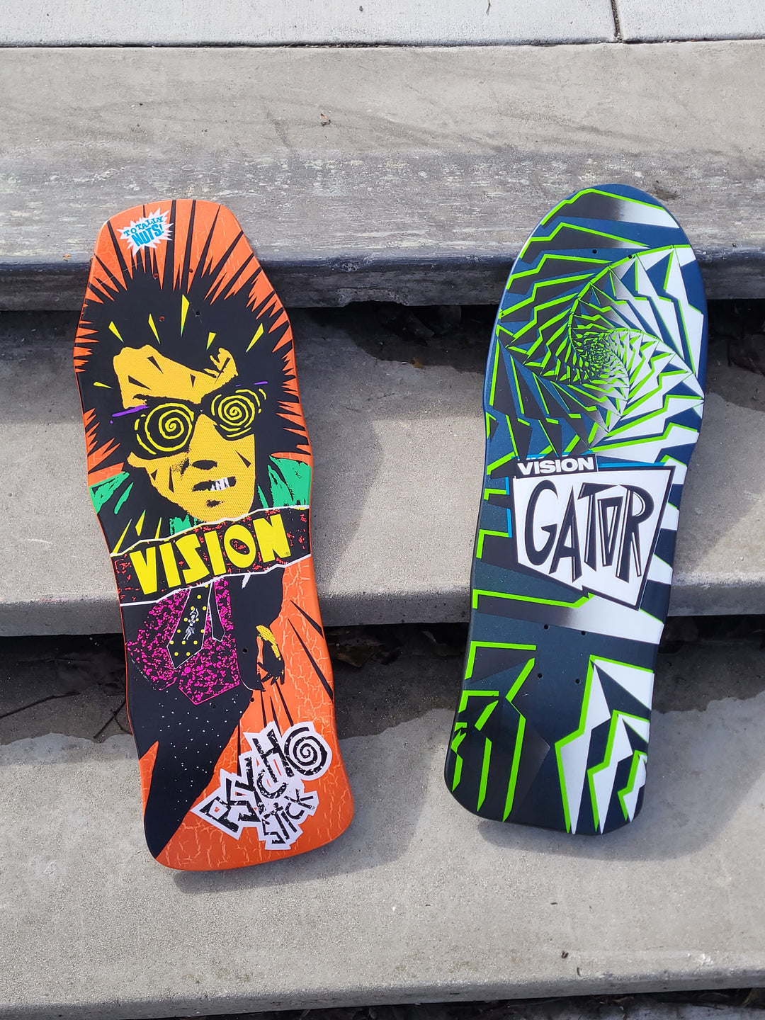 Vision Psycho Stick Dipped Crackle "Double Take" Gripped 10" Skateboard Deck