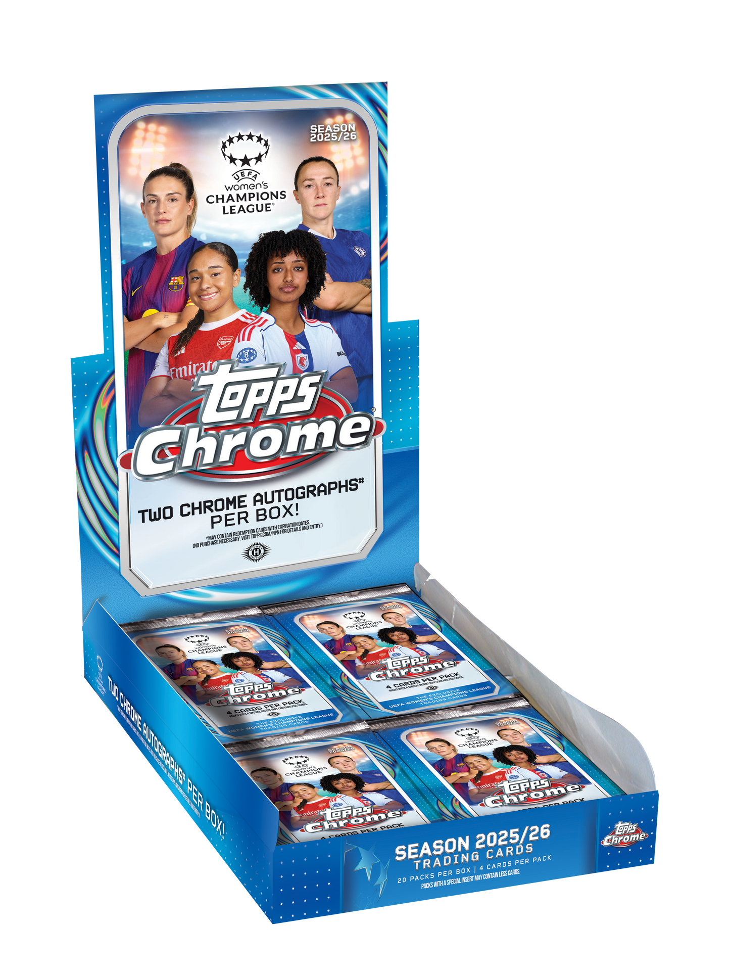 2025-26 Topps Chrome UEFA Women's Champions League Hobby Pack