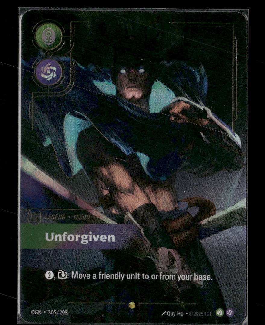 Yasuo - Unforgiven (Overnumbered) #305/298 Holofoil Showcase - Riftbound Origins - Golden Apple Comics