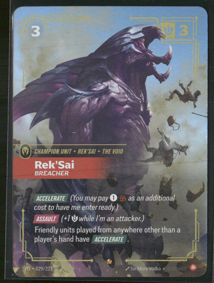 Rek'Sai, Breacher #29/221 Legendary - Riftbound Spiritforged
