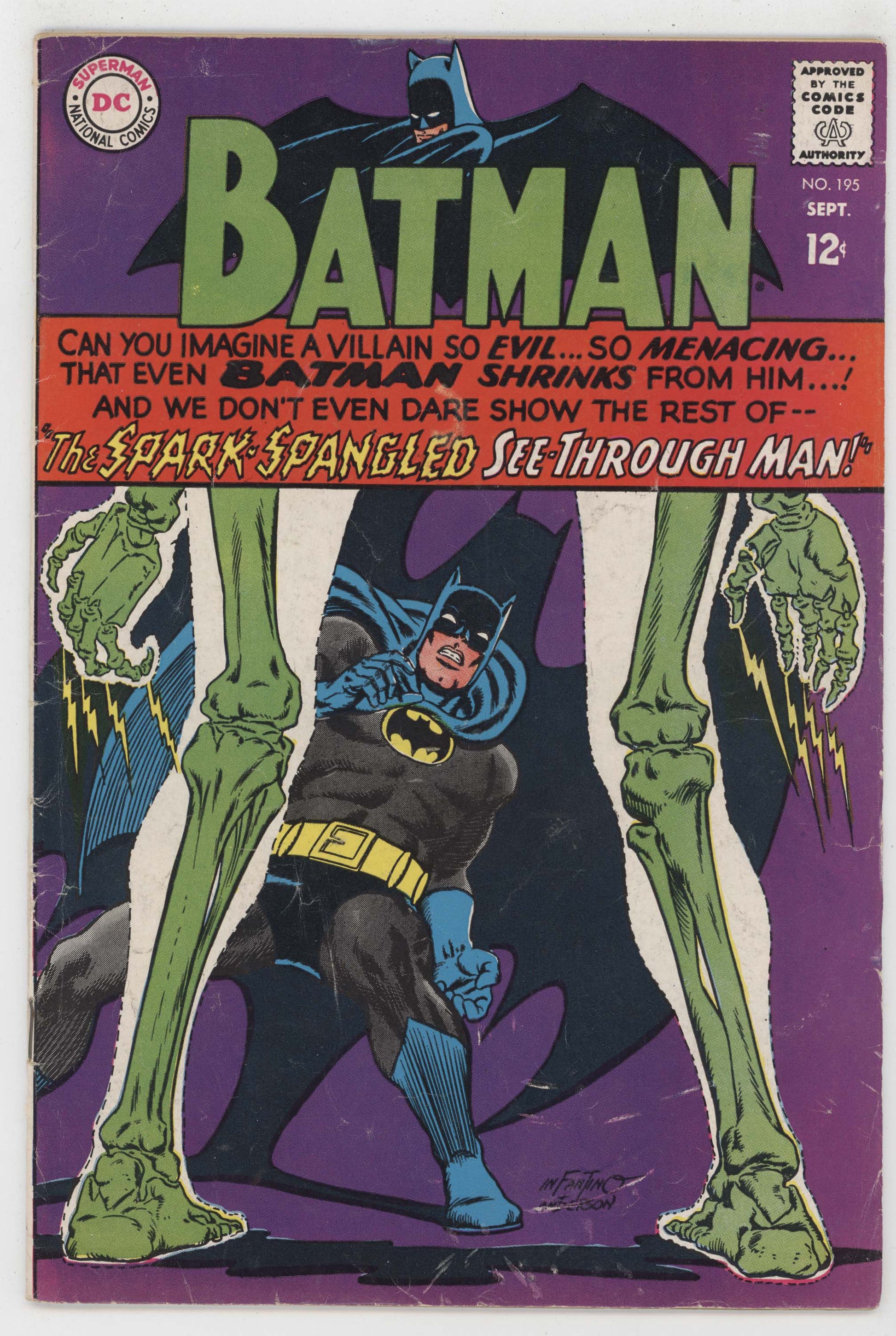 Batman 195 DC 1967 VG FN Carmine Infantino Skeleton Robin - Golden Apple Comics