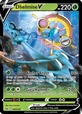 Dhelmise V 009/202 - SWSH01 Sword & Shield Base Set Holofoil