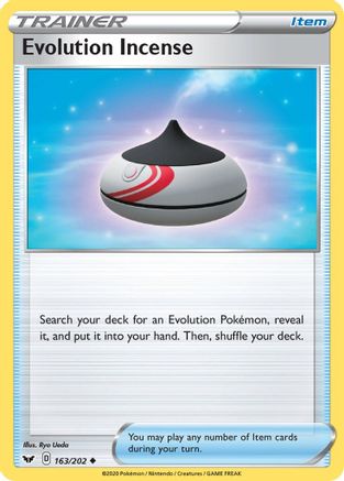 Evolution Incense 163/202 - SWSH01 Sword & Shield Base Set Reverse Holofoil