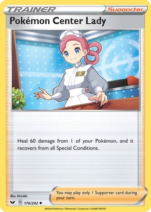 Pokemon Center Lady 176/202 - SWSH01 Sword & Shield Base Set