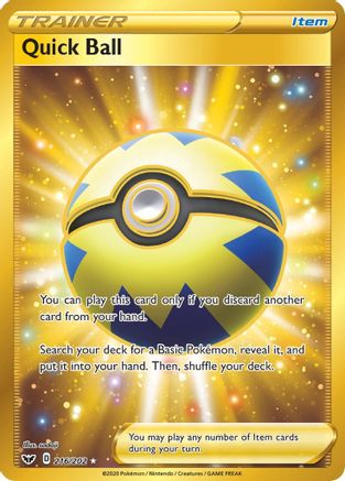 Quick Ball (Secret) 216/202 - SWSH01 Sword & Shield Base Set Holofoil