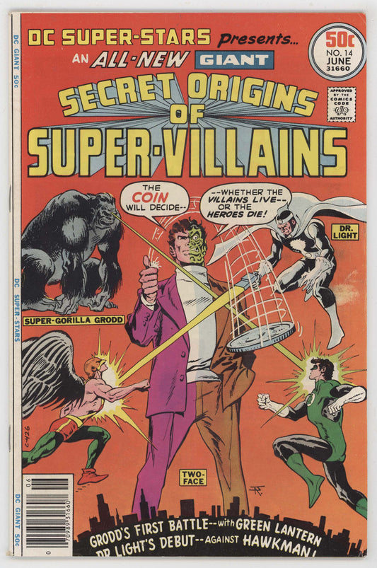 DC Super Stars 14 1977 FN VF Secret Origins Super Villains Two-Face Hawkman