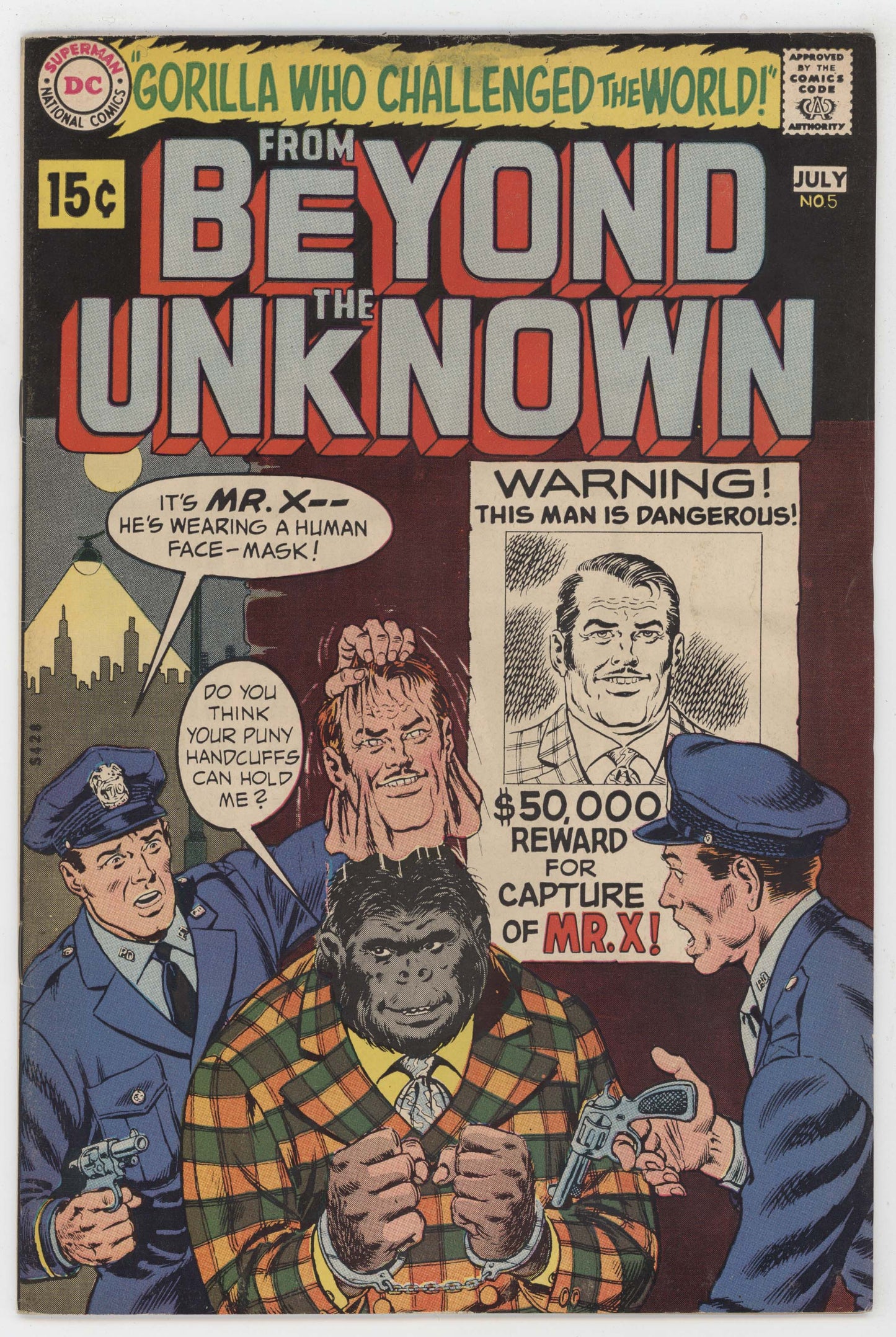 From Beyond The Unknown 5 DC 1970 FN VF Murphy Anderson Wanted Poster Mr X