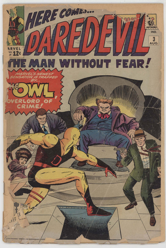 Daredevil 3 Marvel 1964 FR 1st Owl Jack Kirby Stan Lee