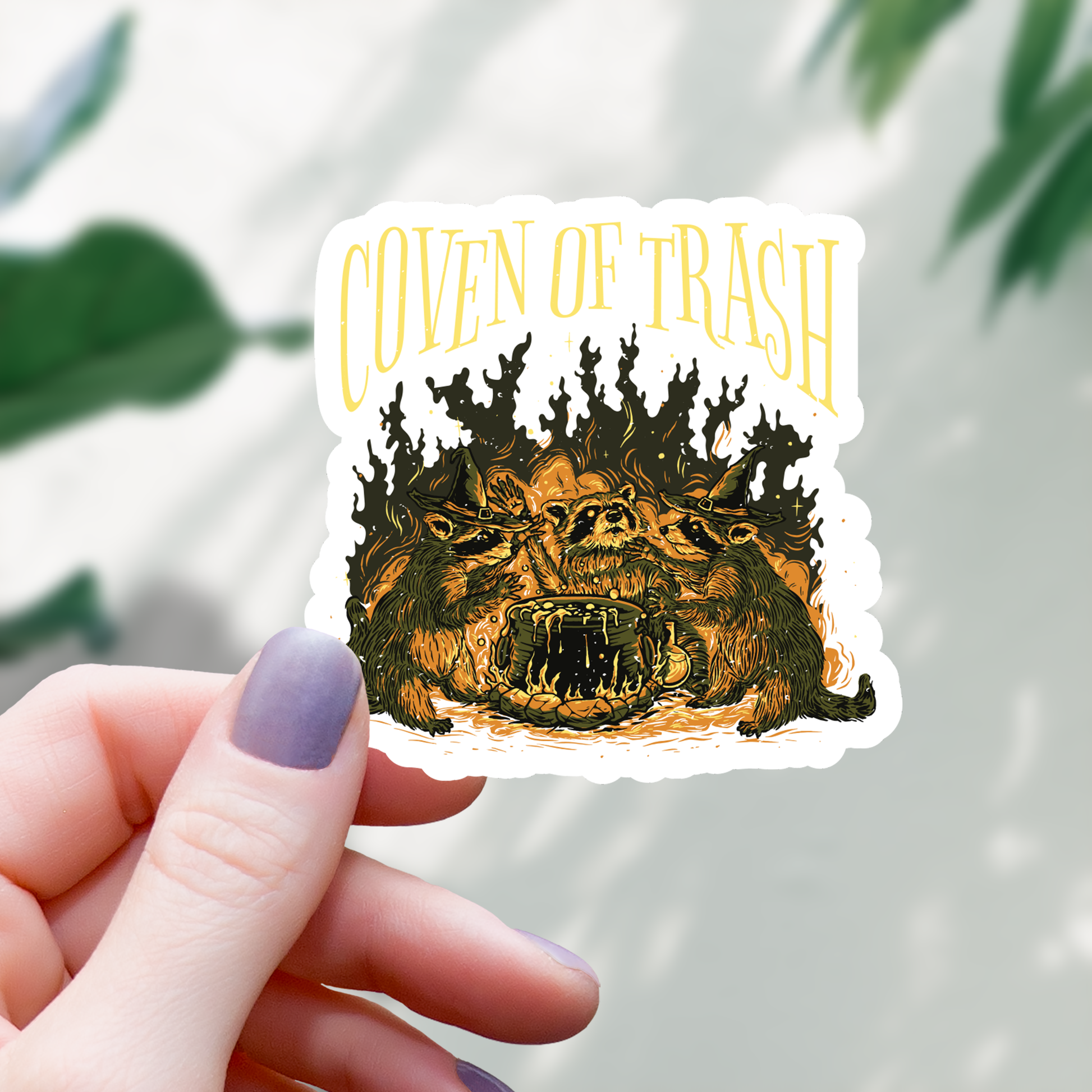 Coven of Trash Raccoon Sticker - 3" - Golden Apple Comics