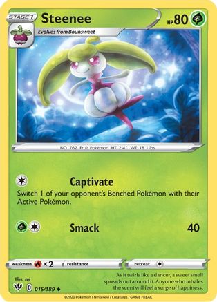 Steenee 015/189 - SWSH03 Darkness Ablaze Reverse Holofoil