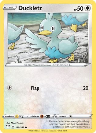 Ducklett 148/189 - SWSH03 Darkness Ablaze Reverse Holofoil
