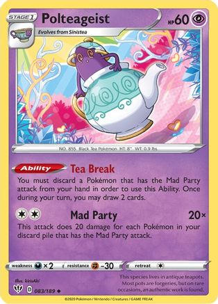 Polteageist 083/189 - SWSH03 Darkness Ablaze Reverse Holofoil