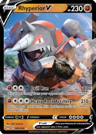 Rhyperior V 095/189 - SWSH03 Darkness Ablaze Holofoil