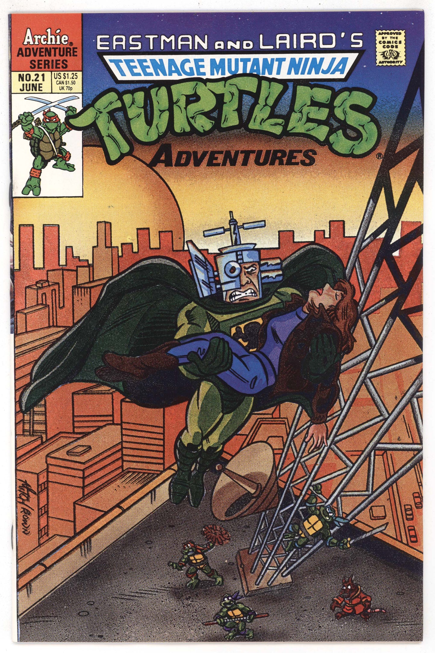 Teenage Mutant Ninja Turtles Adventures 21 Archie 1991 NM TMNT