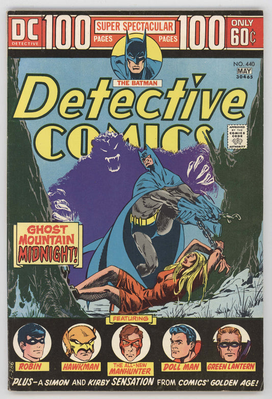 Batman Detective Comics 440 DC 1974 FN Jim Aparo Atom Hawkman Doctor Fate GGA