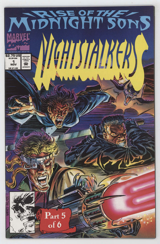 Nightstalkers 1 Marvel 1992 NM- 9.2 Rise Midnight Sons Blade Moribus Ghost Rider