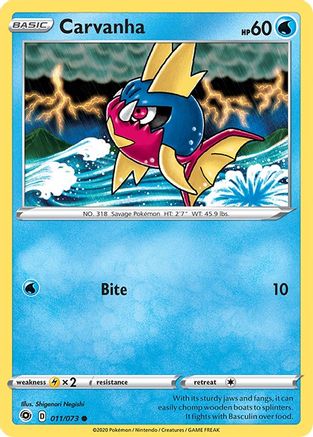 Carvanha 011/73 - Champions Path Reverse Holofoil