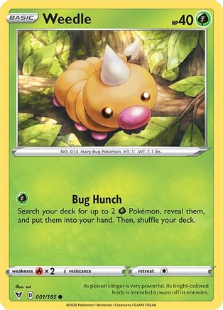 Weedle 001/185 - SWSH04 Vivid Voltage Reverse Holofoil