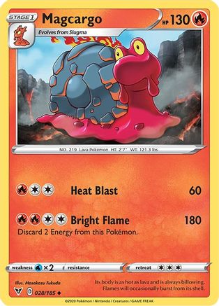 Magcargo 028/185 - SWSH04 Vivid Voltage Reverse Holofoil