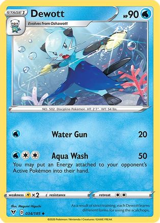 Dewott 034/185 - SWSH04 Vivid Voltage Reverse Holofoil