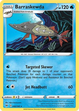 Barraskewda 042/185 - SWSH04 Vivid Voltage Reverse Holofoil