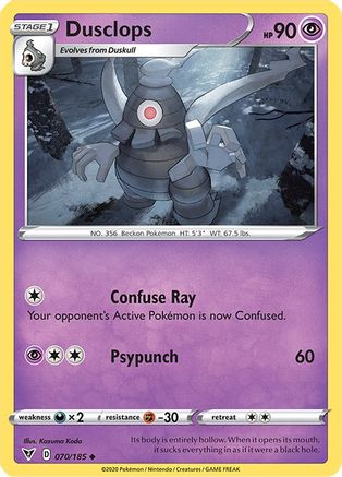 Dusclops 070/185 - SWSH04 Vivid Voltage Reverse Holofoil