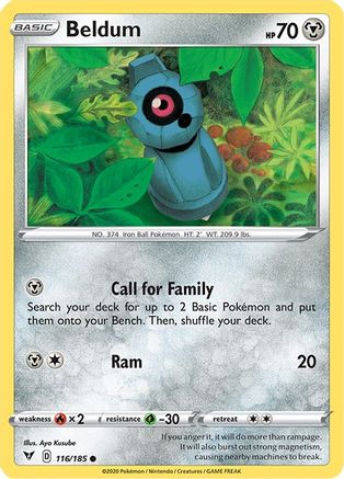 Beldum 116/185 - SWSH04 Vivid Voltage Reverse Holofoil