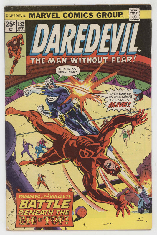 Daredevil 132 Marvel 1976 FN 2nd Bullseye Marv Wolfman Rich Buckler